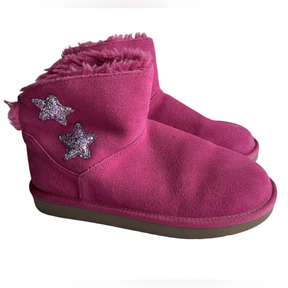 Pink Winter Snow Boots Koolaburra Koola Star Mini Glittery Stars Girl’s - Picture 1 of 9